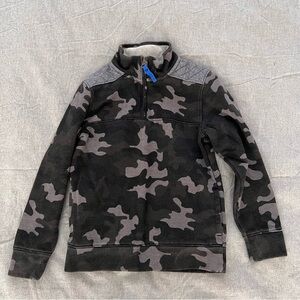 Lands End Quarter Zip Camouflage Sweatshirt Kids Size Small 8.